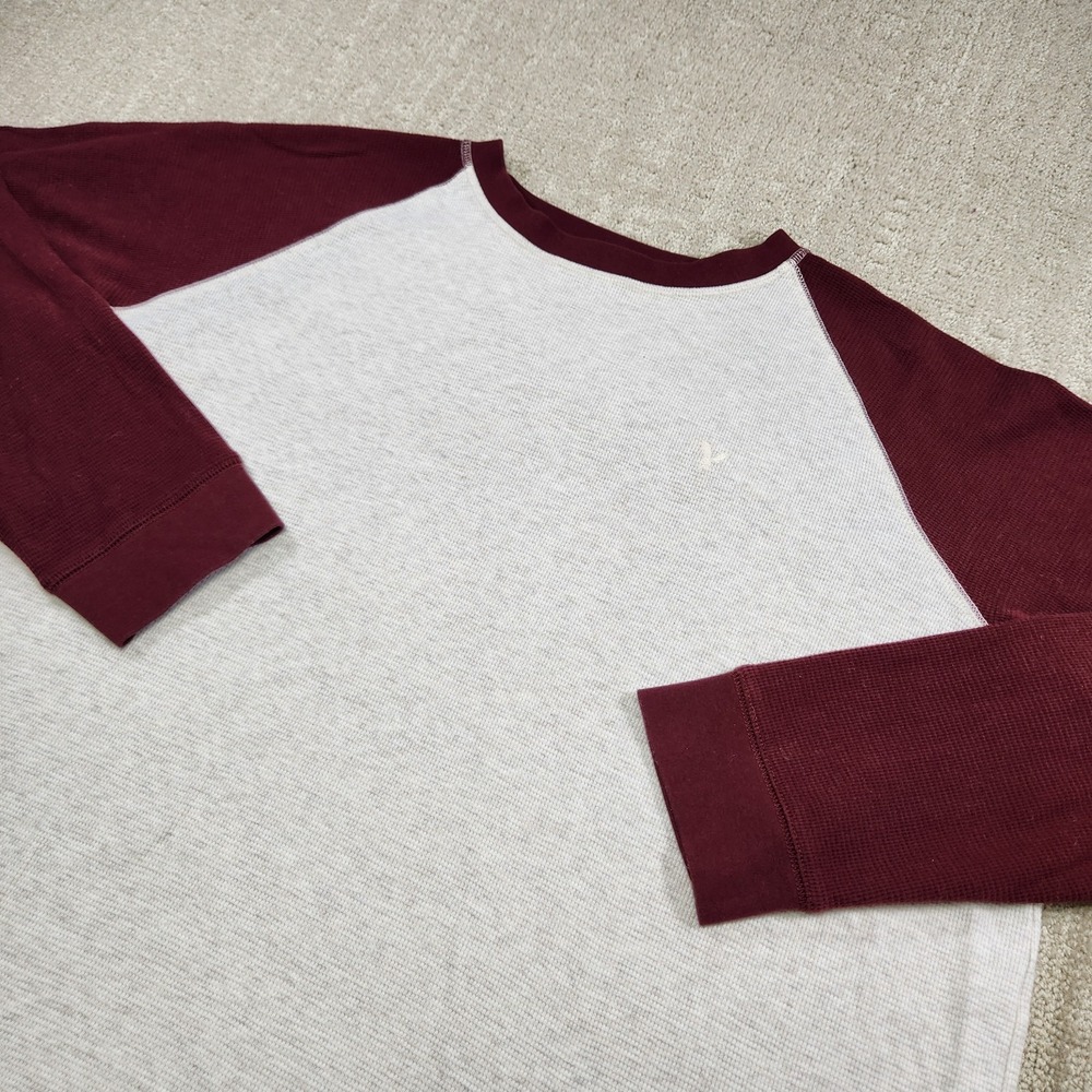 American Eagle Shirt Men 2XL Y2K Waffle Knit Thermal Super Soft Colorblock